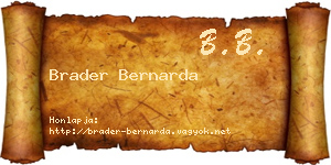 Brader Bernarda névjegykártya